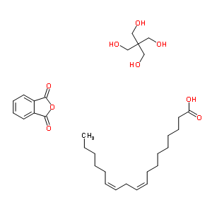 (Z,Z)-9,12-十八碳二烯酸與 2,2-二(羥基甲基)-1,3-丙烷二醇和 1,3-異苯并呋喃二酮的聚合物結構式_62570-81-4結構式