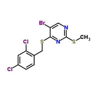 5-溴-4-[(2,4-二氯苯基)甲基磺?；鵠-2-甲基磺?；?嘧啶結(jié)構(gòu)式_6341-65-7結(jié)構(gòu)式