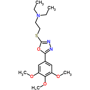 N,N-二乙基-2-[[5-(3,4,5-三甲氧基苯基)-1,3,4-噁二唑-2-基]磺?；鵠乙胺結(jié)構(gòu)式_63698-57-7結(jié)構(gòu)式