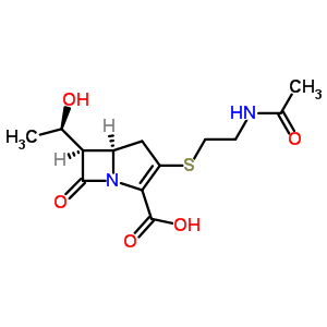 (5R,6s)-3-[[2-(乙?；被?乙基]硫代]-6-[(r)-1-羥基乙基]-7-氧代-1-氮雜雙環(huán)[3.2.0]-2-庚烯-2-羧酸結構式_63701-32-6結構式