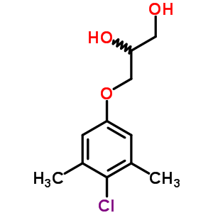 3-(4-氯-3,5-二甲基苯氧基)-1,2-丙二醇結(jié)構(gòu)式_63834-67-3結(jié)構(gòu)式