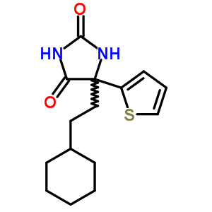 5-(2-環(huán)己基乙基)-5-(2-噻吩)乙內(nèi)酰脲結(jié)構(gòu)式_64011-58-1結(jié)構(gòu)式