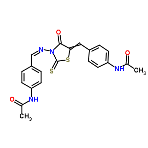 N-[4-[[3-[[[4-(乙?；被?苯基]亞甲基]氨基]-4-氧代-2-硫氧代噻唑啉-5-基]甲基]苯基]乙酰胺結(jié)構(gòu)式_64058-89-5結(jié)構(gòu)式