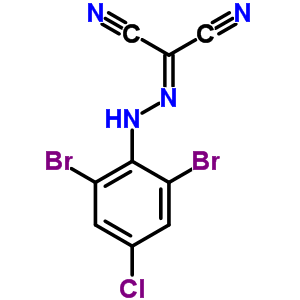 2-[2-(2,6-二溴-4-氯苯基)肼基]-丙二腈結(jié)構(gòu)式_64691-94-7結(jié)構(gòu)式