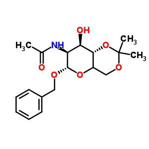 芐基(5Xi)-2-乙酰氨基-2-脫氧-4,6-O-異亞丙基-alpha-D-來蘇-吡喃己糖苷結構式_66026-10-6結構式