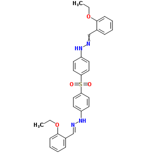 N-[(2-乙氧基苯基)亞甲基氨基]-4-[4-[(2z)-2-[(2-乙氧基苯基)亞甲基]肼基]苯基]磺?；?苯胺結(jié)構(gòu)式_6634-58-8結(jié)構(gòu)式