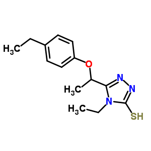 4-乙基-5-[1-(4-乙基苯氧基)乙基]-4H-1,2,4-噻唑-3-硫醇結(jié)構(gòu)式_669708-91-2結(jié)構(gòu)式