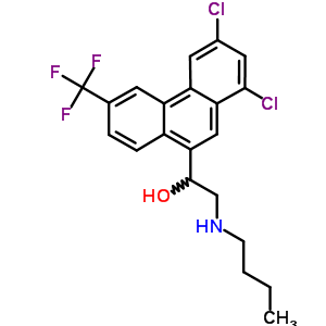 2-丁基氨基-1-[1,3-二氯-6-(三氟甲基)菲-9-基]乙醇結(jié)構(gòu)式_68711-91-1結(jié)構(gòu)式