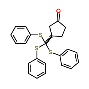 3-[三(苯基硫代)甲基]-環(huán)戊酮結(jié)構(gòu)式_69814-17-1結(jié)構(gòu)式