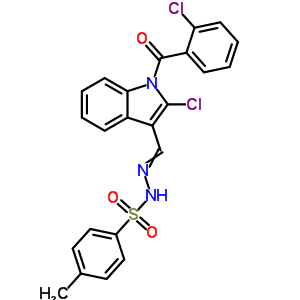 N-[[2-氯-1-(2-氯苯甲?；?吲哚-3-基]亞甲基氨基]-4-甲基-苯磺酰胺結(jié)構(gòu)式_70952-17-9結(jié)構(gòu)式