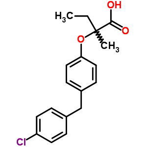 2-(4-(4-氯芐基)苯氧基)-2-甲基丁酸結(jié)構(gòu)式_71548-88-4結(jié)構(gòu)式