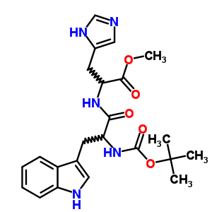 3-(3H-咪唑-4-基)-2-[[3-(1H-吲哚-3-基)-2-(叔丁氧基羰基氨基)丙?；鵠氨基]丙酸甲酯結(jié)構(gòu)式_72156-59-3結(jié)構(gòu)式