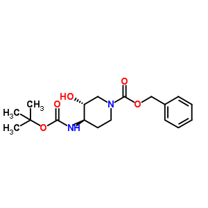 (3R,4r)-芐基 4-(叔丁氧基羰基氨基)-3-羥基哌啶-1-羧酸結構式_724787-53-5結構式