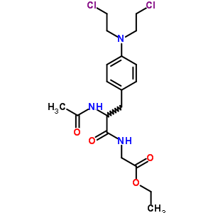 2-[[2-乙酰氨基-3-[4-[雙(2-氯乙基)氨基]苯基]丙?；鵠氨基]乙酸乙酯結(jié)構(gòu)式_7409-39-4結(jié)構(gòu)式