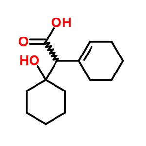 a-(1-羥基環(huán)己基)-1-環(huán)己烯-1-乙酸結(jié)構(gòu)式_7465-39-6結(jié)構(gòu)式