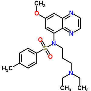 N-(3-二乙基氨基丙基)-N-(7-甲氧基喹噁啉-5-基)-4-甲基-苯磺酰胺結(jié)構(gòu)式_7500-07-4結(jié)構(gòu)式