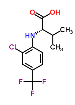 2-(2-氯-4-三氟甲基苯胺)-3-甲基丁酸結(jié)構(gòu)式_76338-73-3結(jié)構(gòu)式