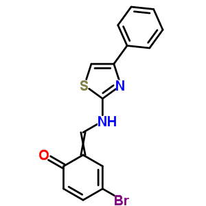 4-溴-6-[[(4-苯基-1,3-噻唑-2-基)氨基]亞甲基]-2,4-環(huán)己二烯-1-酮結(jié)構(gòu)式_77203-49-7結(jié)構(gòu)式