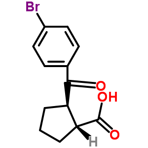 (1R,2R)-2-(4-溴苯甲?；?-環(huán)戊烷羧酸結(jié)構(gòu)式_791594-13-3結(jié)構(gòu)式