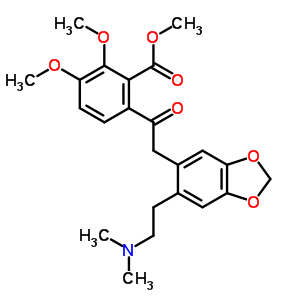 6-[2-[6-(2-二甲基氨基乙基)苯并[1,3]二氧代l-5-基]乙?；鵠-2,3-二甲氧基-苯甲酸甲酯結(jié)構(gòu)式_80243-94-3結(jié)構(gòu)式