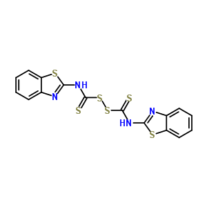 N-苯并噻唑-2-基-1-(苯并噻唑-2-基硫代氨基甲酰二磺酰基)甲烷硫代酰胺結構式_80886-98-2結構式