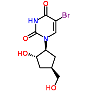 5-溴-1-[(1s,2s,4r)-2-羥基-4-(羥基甲基)環(huán)戊基]嘧啶-2,4-二酮結(jié)構(gòu)式_83983-96-4結(jié)構(gòu)式