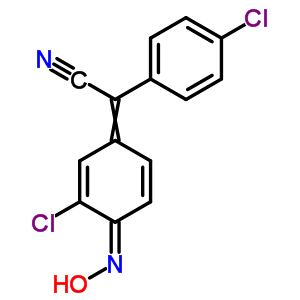 4-氯-a-[3-氯-4-(羥基亞氨基)-2,5-環(huán)己二烯-1-基]-苯乙腈結構式_842-13-7結構式