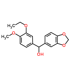A-(3-乙氧基-4-甲氧基苯基)-1,3-苯并二氧雜環(huán)戊烯-5-甲醇結構式_851958-65-1結構式