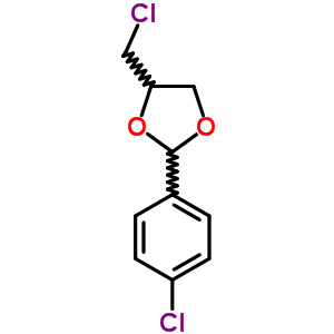 4-(氯甲基)-2-(4-氯苯基)-1,3-二氧戊環(huán)結(jié)構(gòu)式_86674-92-2結(jié)構(gòu)式
