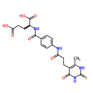 2-[[4-[3-(4-甲基-6-氧代-2-磺酰基-3H-嘧啶-5-基)丙?；被鵠苯甲?；鵠氨基]戊二酸結(jié)構(gòu)式_87-37-6結(jié)構(gòu)式