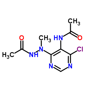 N-[4-(乙酰氨基-甲基-氨基)-6-氯-嘧啶-5-基]乙酰胺結(jié)構(gòu)式_90416-01-6結(jié)構(gòu)式
