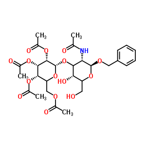 芐基2-乙酰氨基-2-脫氧-3-O-(2,3,4,6-四-O-乙?；禾沁拎擒?吡喃己糖苷結(jié)構(gòu)式_90754-57-7結(jié)構(gòu)式