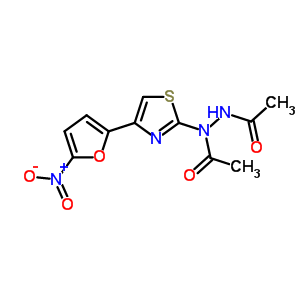 N-乙?；?N-[4-(5-硝基-2-呋喃基)-1,3-噻唑-2-基]乙酰肼結(jié)構(gòu)式_91091-92-8結(jié)構(gòu)式