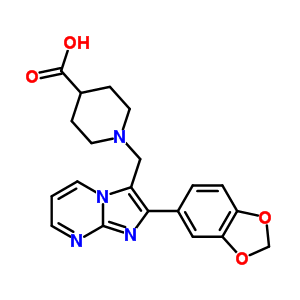 1-(2-苯并[1,3]二氧代-5-咪唑并[1,2-a]嘧啶-3-甲基)-哌啶-4-羧酸結(jié)構(gòu)式_912770-72-0結(jié)構(gòu)式