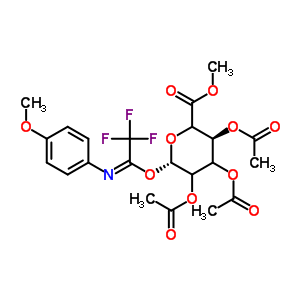 2,3,4-三-O-乙?；?1-O-[(1E)-2,2,2-三氟-N-(4-甲氧基苯基)亞氨代乙酰]-beta-D-甘油-吡喃己糖酸甲酯結(jié)構(gòu)式_918158-52-8結(jié)構(gòu)式
