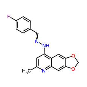 4-氟苯甲醛 (6-甲基-1,3-二氧代[4,5-g]喹啉-8-基)肼酮結(jié)構(gòu)式_91918-94-4結(jié)構(gòu)式
