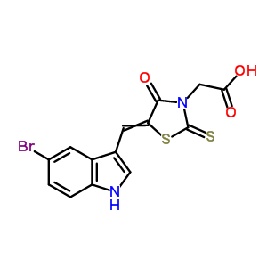 2-[5-[(5-溴-1H-吲哚-3-基)亞甲基]-4-氧代-2-磺酰基-噻唑啉-3-基]乙酸結(jié)構(gòu)式_92423-68-2結(jié)構(gòu)式